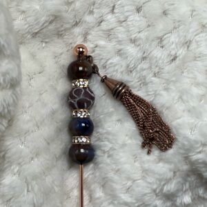 Handcrafted Cigar Nubber, Poker, Craft Tool Rose Gold, Browns And Blue